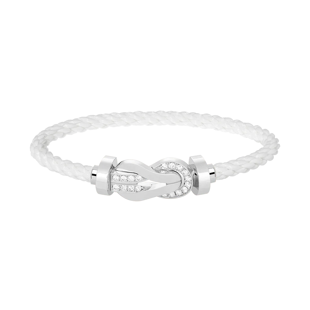 [Fred]CHANCE LARGE 8 FIGURE BUCKLE HALF DIAMOND BRACELET SILVER