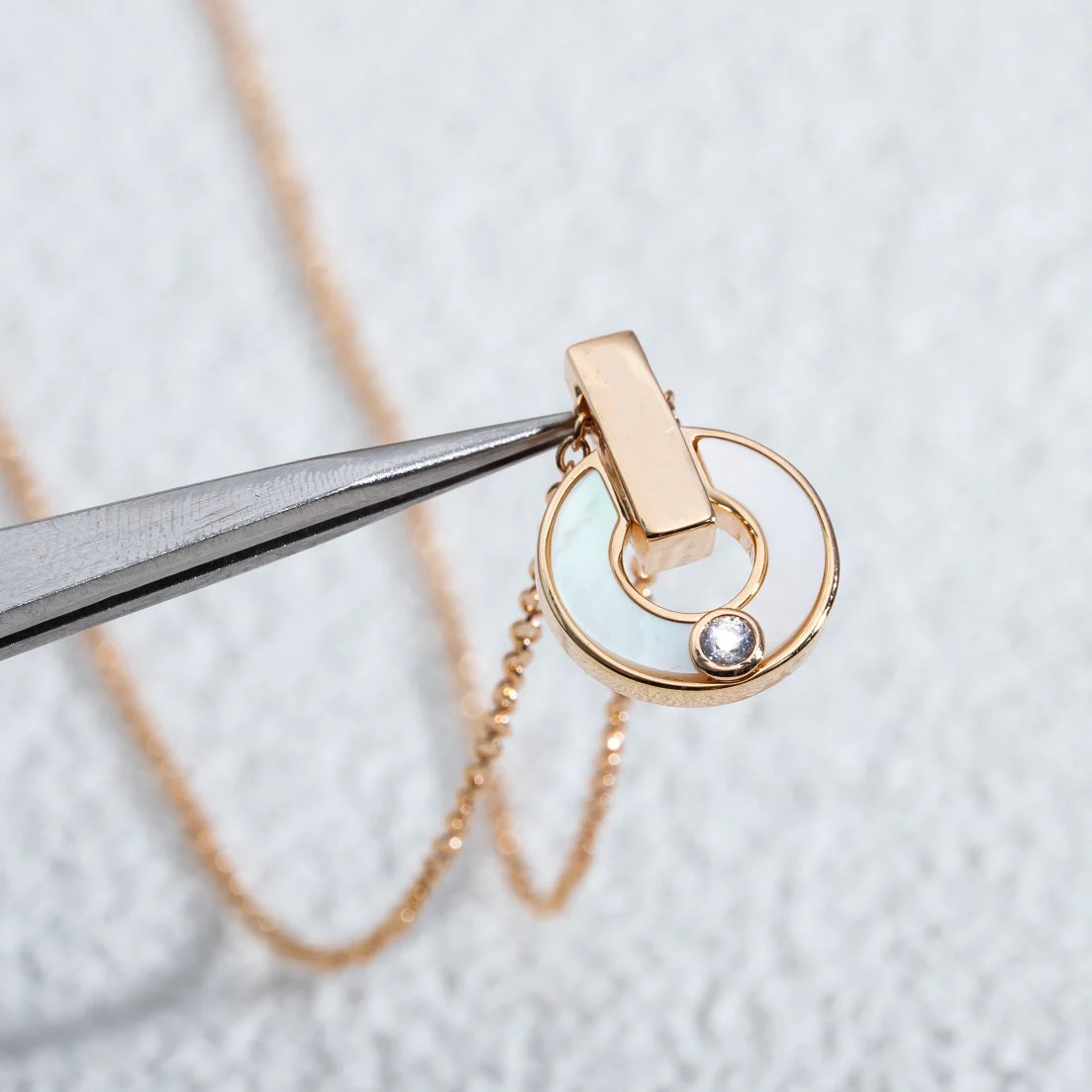 [Bulgari]GARI NECKLACE PINK GOLD MOP