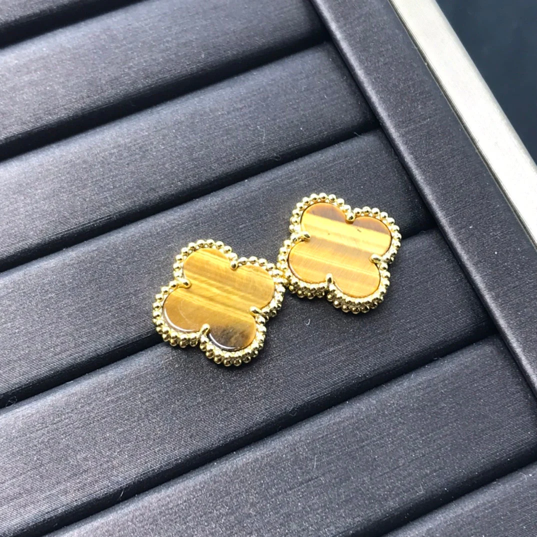 [Van Cleef & Arpels] MEDIUM 1 MOTIFS TIGER EYE EARRINGS
