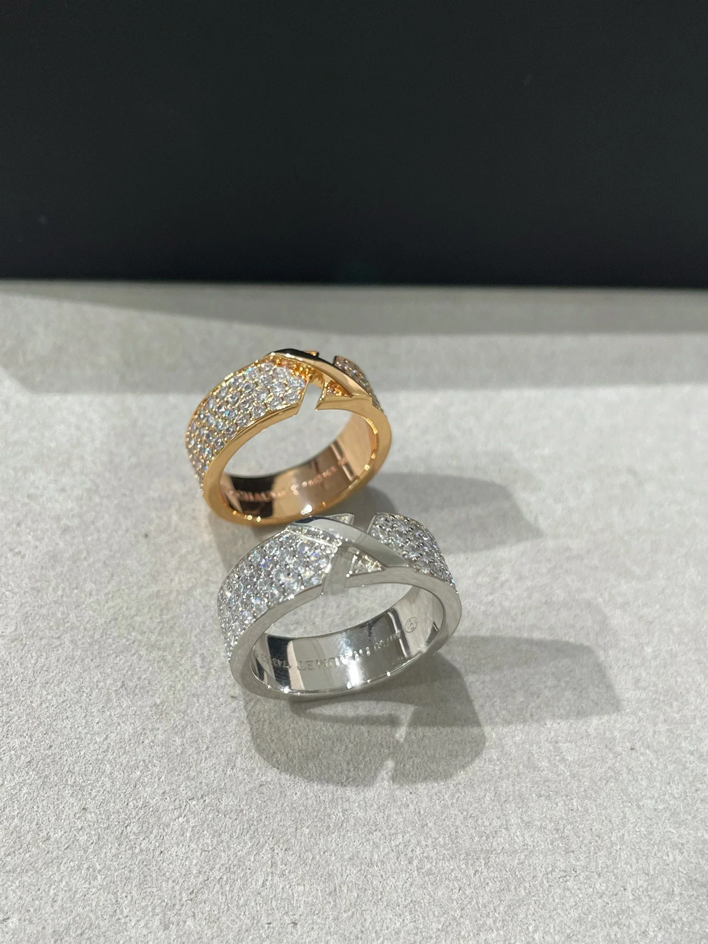 [Chaumet]LIENS EVIDENCE PINK GOLD DIAMOND PAVED RING