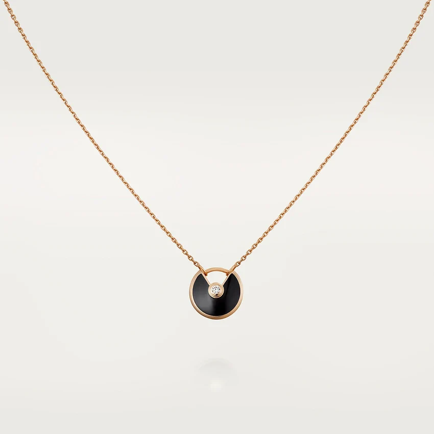 [Cartier]AMULETTE ROSE GOLD ONYX NECKLACE