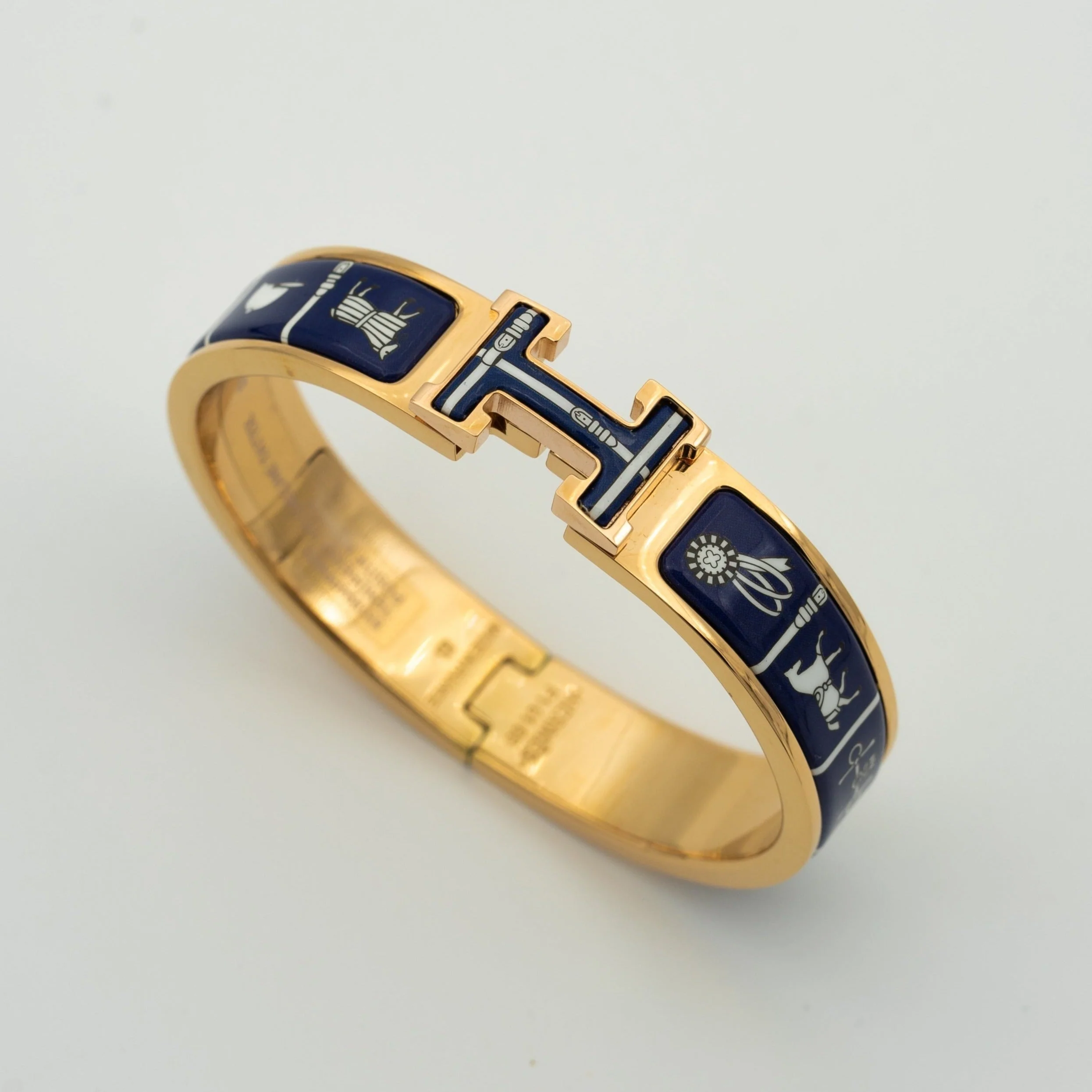 [Hermes]H BRACELET BLUE CERAMIC