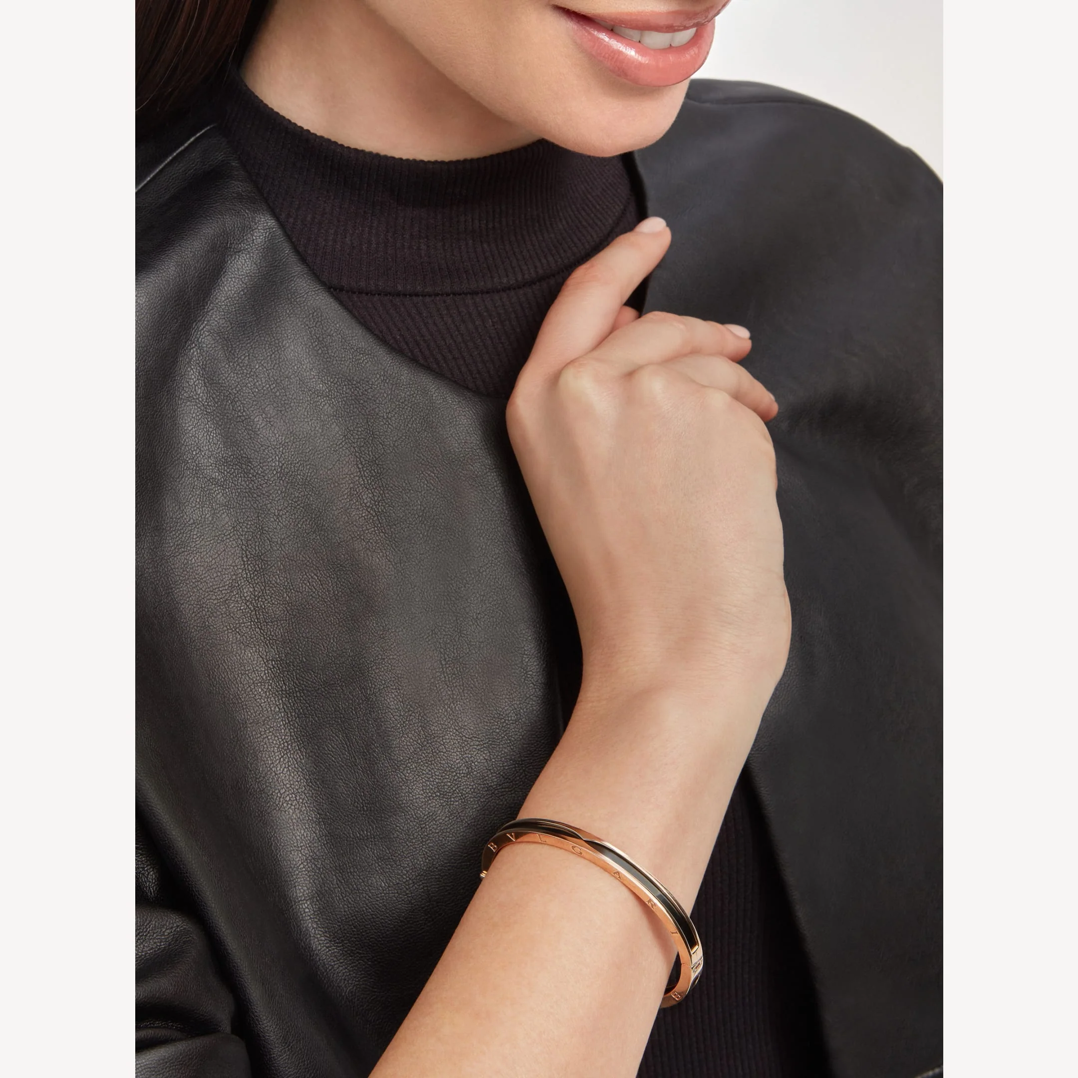 [Bulgari]ZERO 1 PINK GOLD WITH BLACK CERAMIC BRACELET