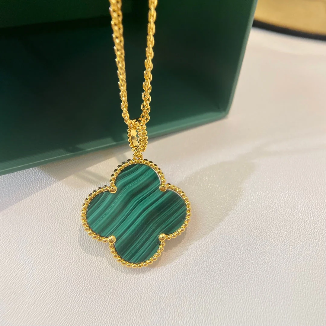 [Van Cleef & Arpels] 25MM MALACHITE GOLD NECKLACE