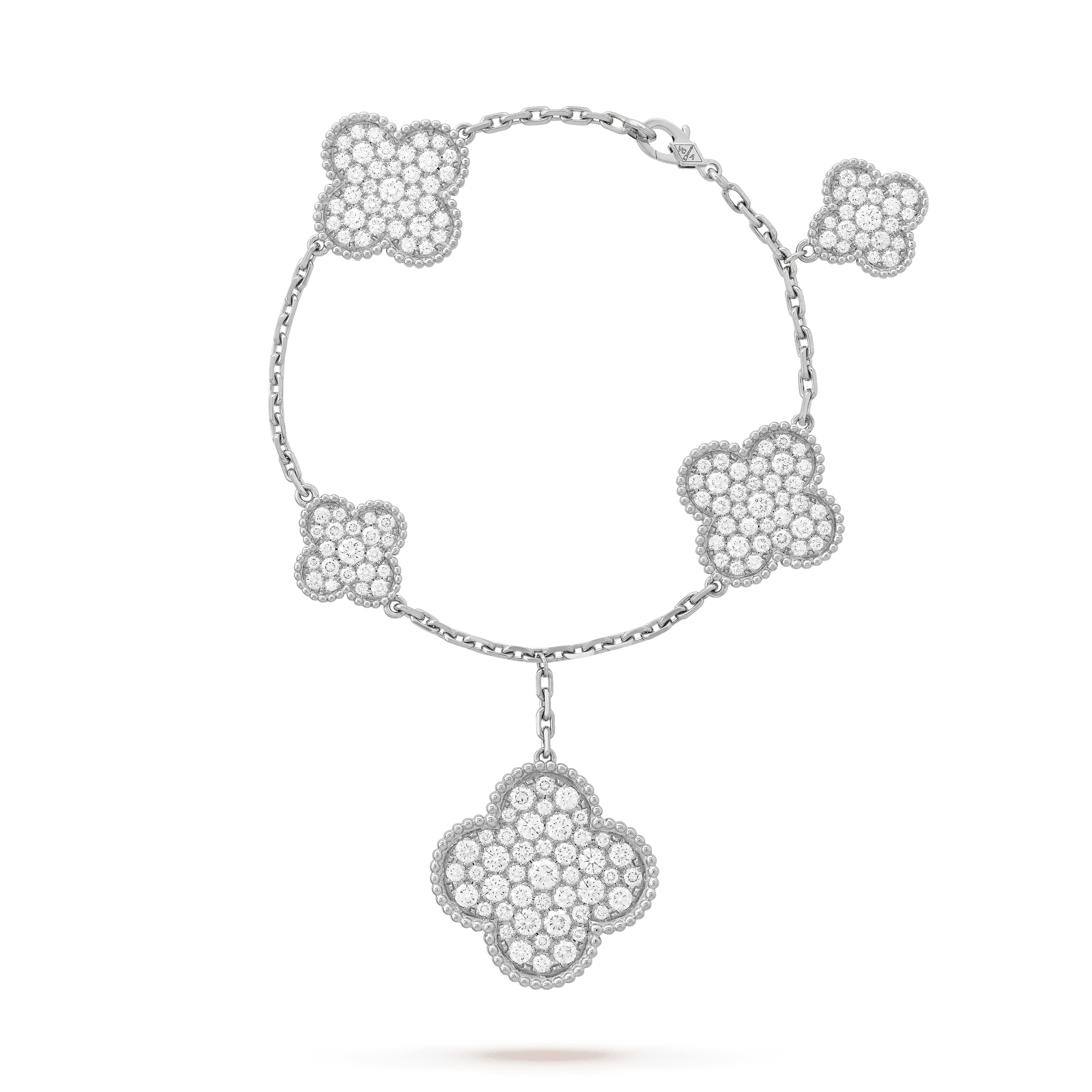 [Van Cleef & Arpels] 6 MOTIFS SILVER DIAMOND BRACELET