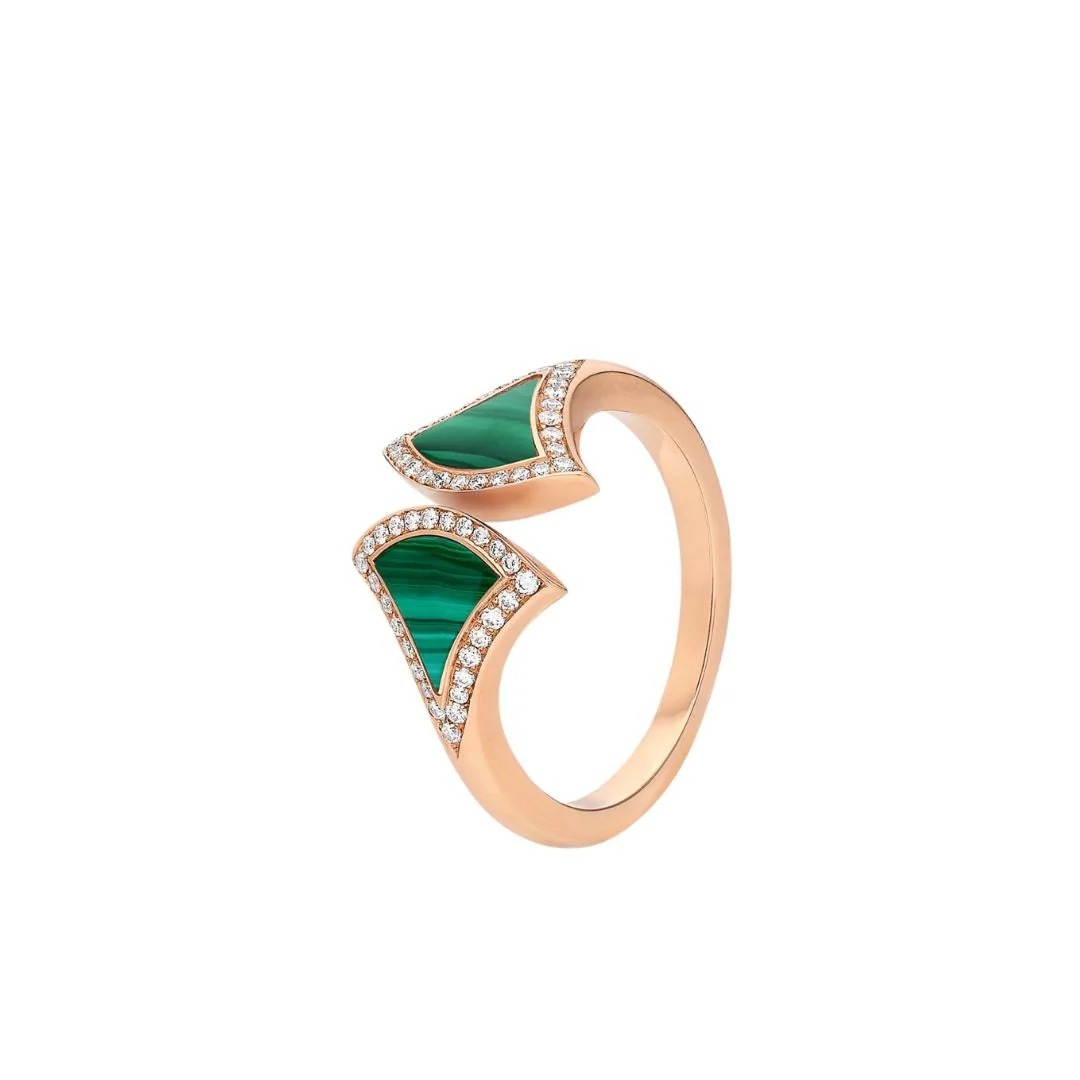 [Bulgari]DREAM MALACHITE DIAMOND OPEN RING
