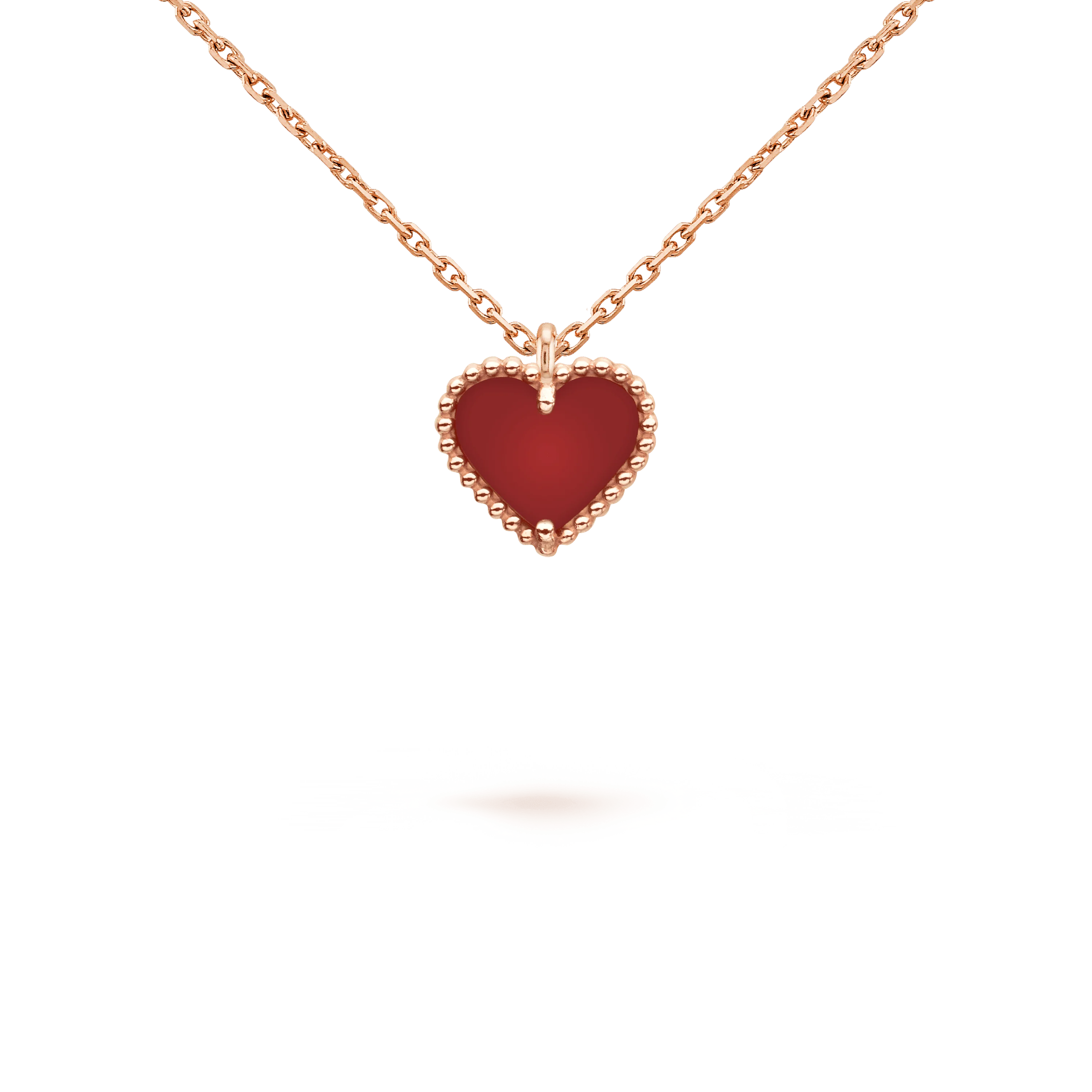 [Van Cleef & Arpels]SWEET CLOVER CARNELIAN HEART NECKLACE
