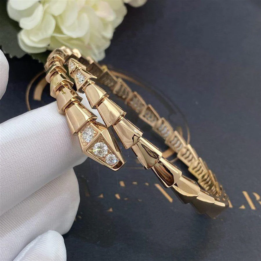 [Bulgari]SERPENTI BRACELET DIAMONDS PINK GOLD