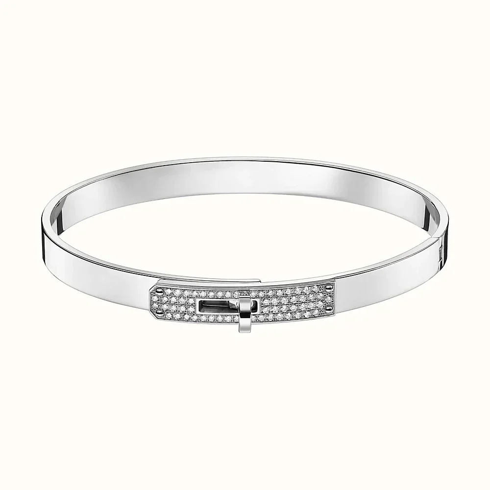 [Hermes]KELLY SILVER DIAMOND BRACELET