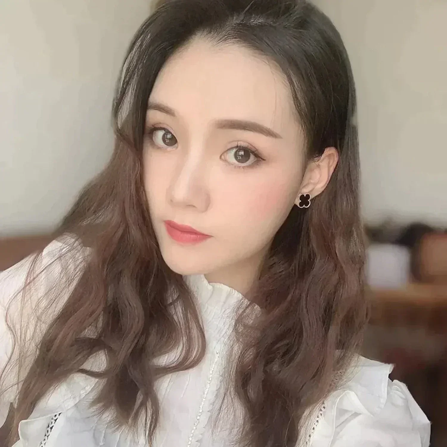 [Van Cleef & Arpels] MEDIUM 1 MOTIFS  ONYX STUD EARRINGS