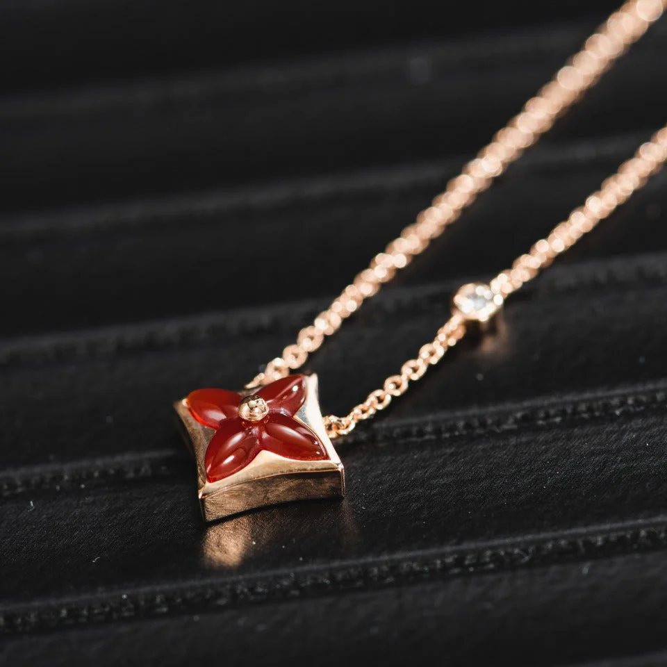 [Louis vuitton]STAR NECKLACE PINK GOLD 1 DIAMOND