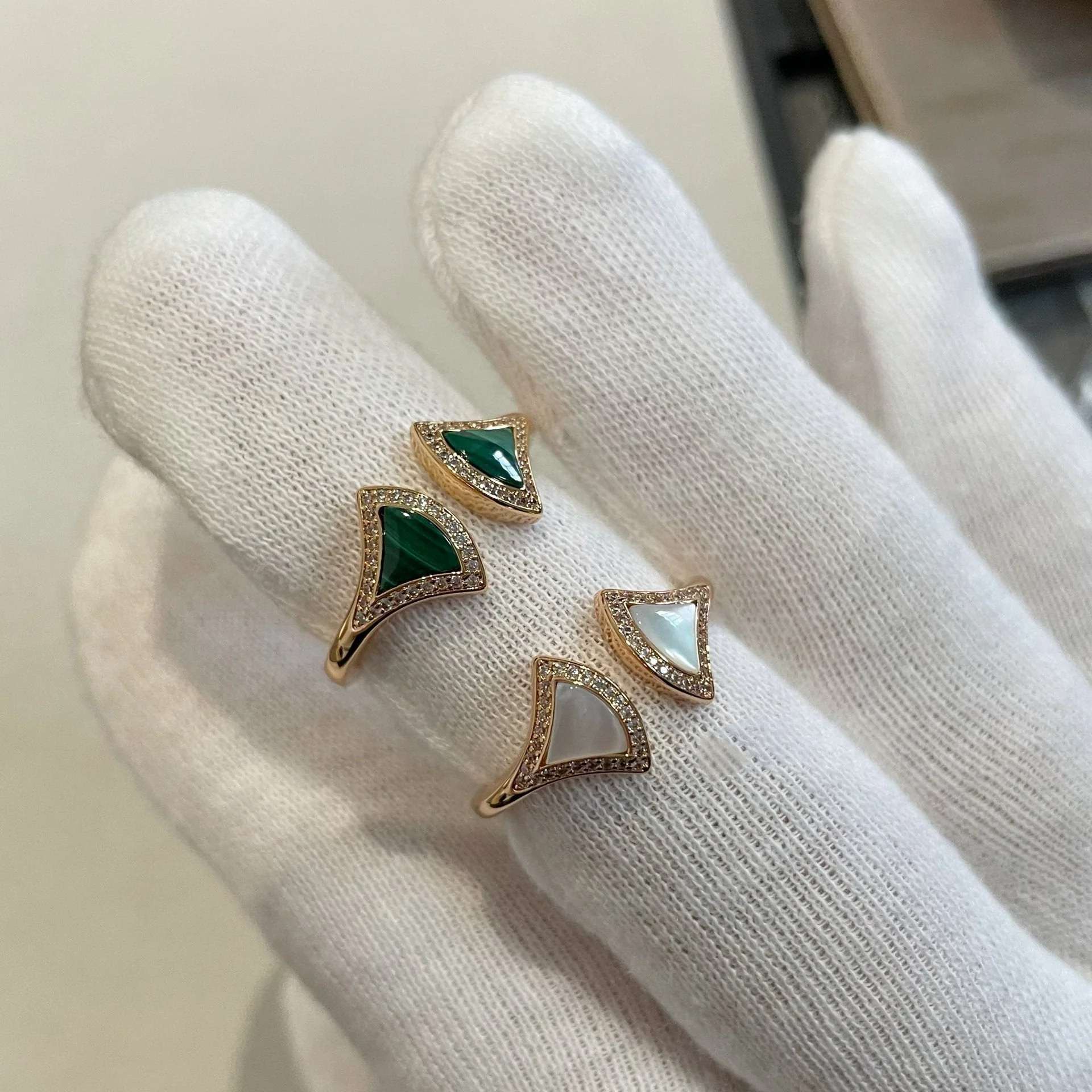 [Bulgari]DREAM MOP DIAMOND OPEN RING