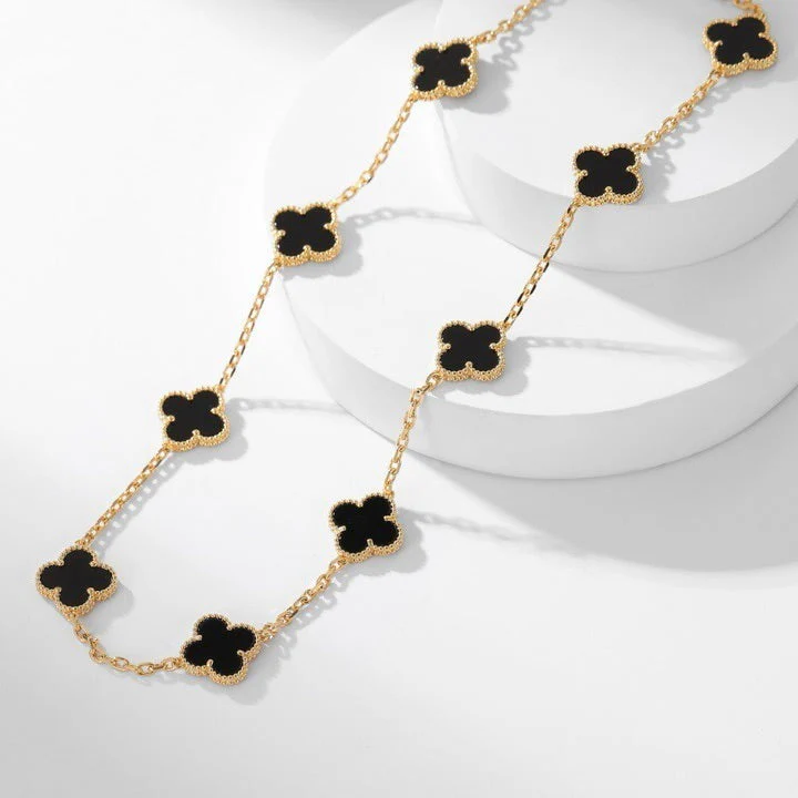 [Van Cleef & Arpels] 10 MOTIFS ONYX NECKLACE