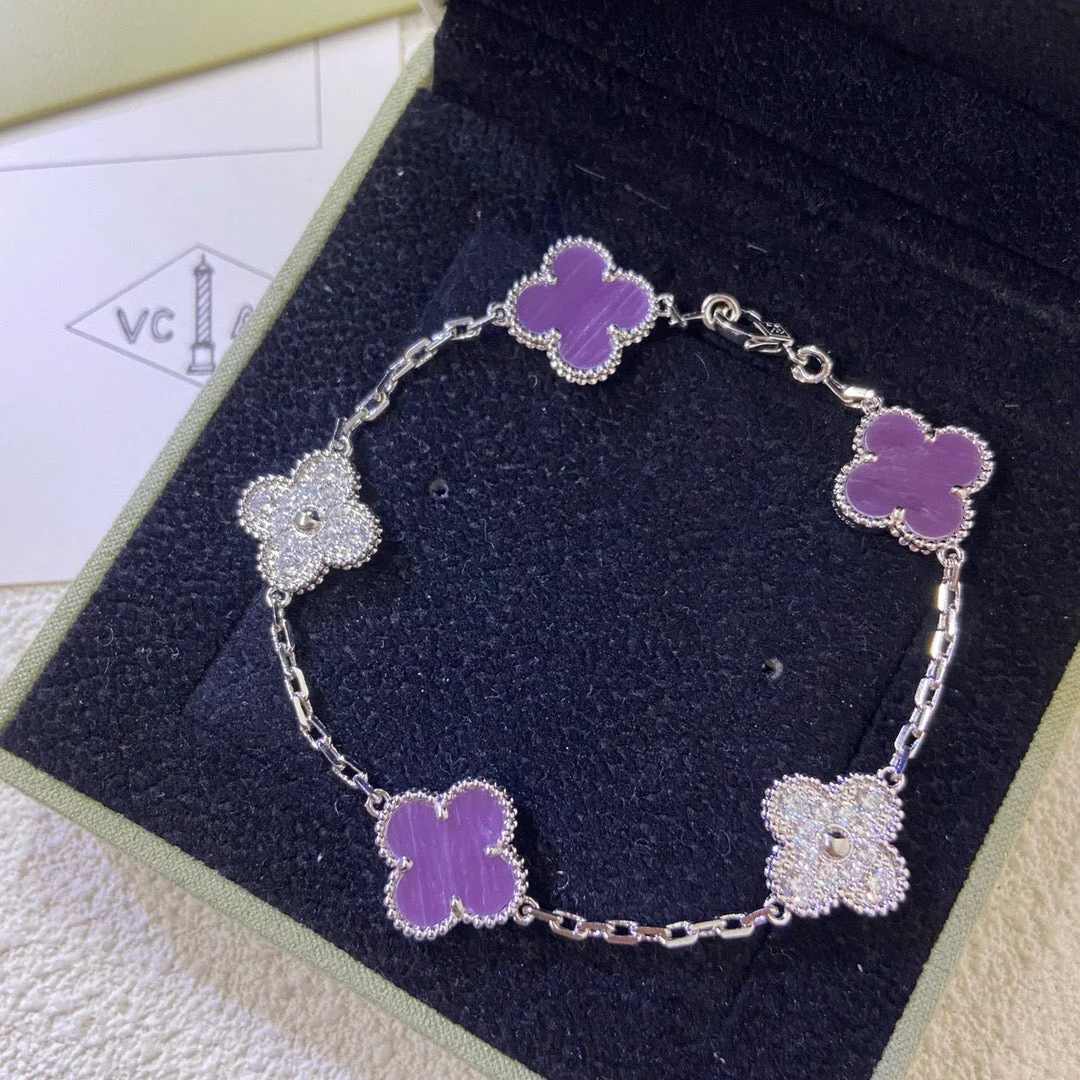 [Van Cleef & Arpels]  5 MOTIFS  PURPLE VIOLET DIAMOND BRACELET