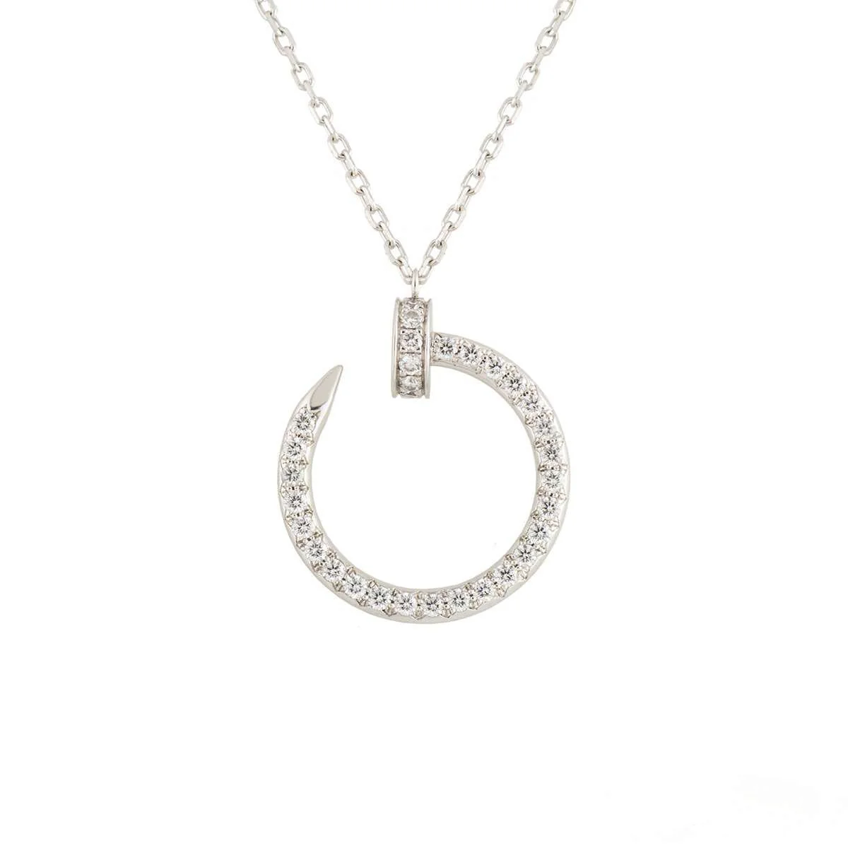 [Cartier]JUSTE NECKLACE SILVER DIAMONDS