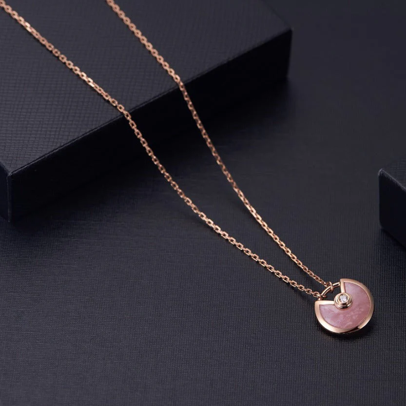 [Cartier]AMULETTE ROSE GOLD PINK MOP NECKLACE