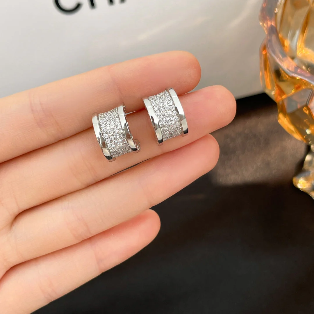 [Bulgari]ZERO 1 DIAMOND PAVED EARRINGS
