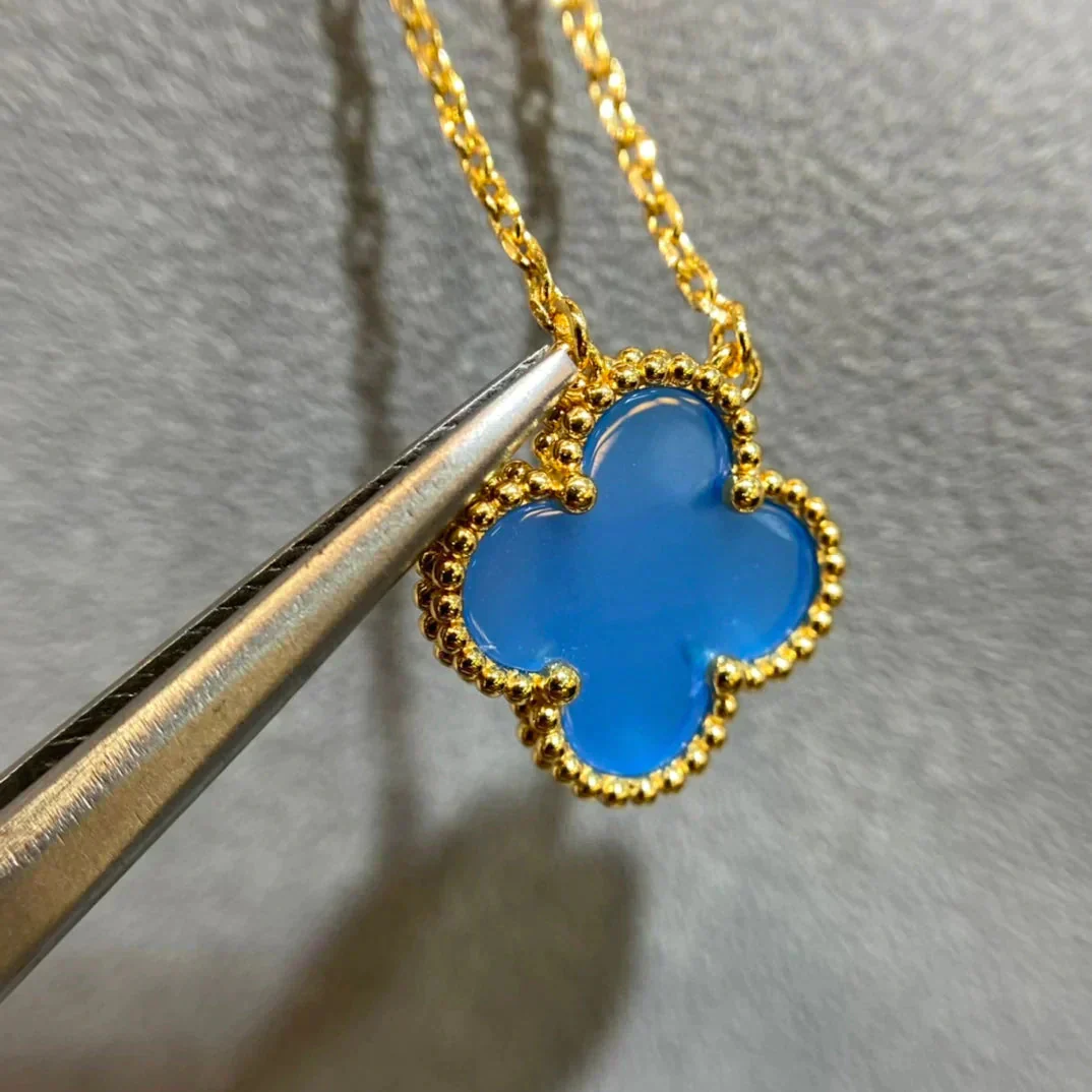 [Van Cleef & Arpels] 15MM BLUE AGATE NECKLACE