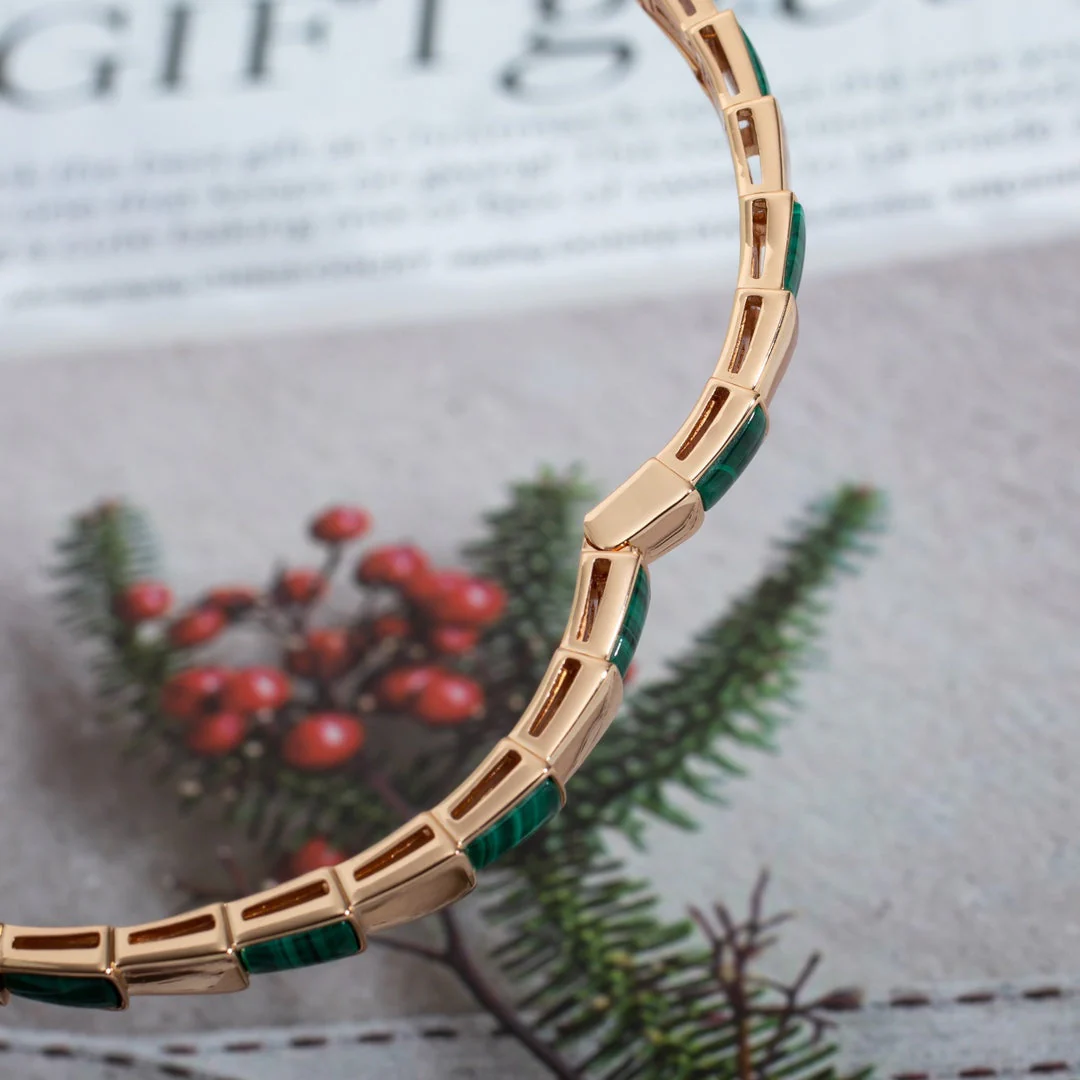 [Bulgari]SERPENTI BRACELET PINK GOLD MALACHITE