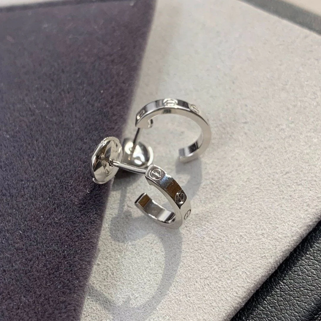 [Cartier]LOVE EARRINGS 2.65MM SILVER