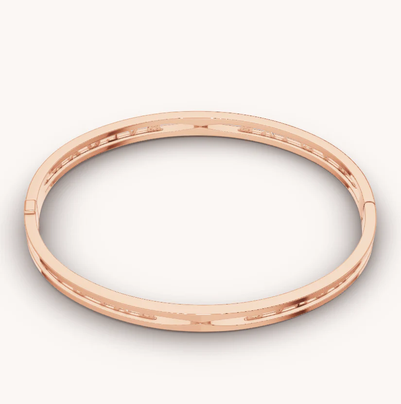 [Bulgari]ZERO 1 SPIRAL LOGO PINK GOLD BRACELET