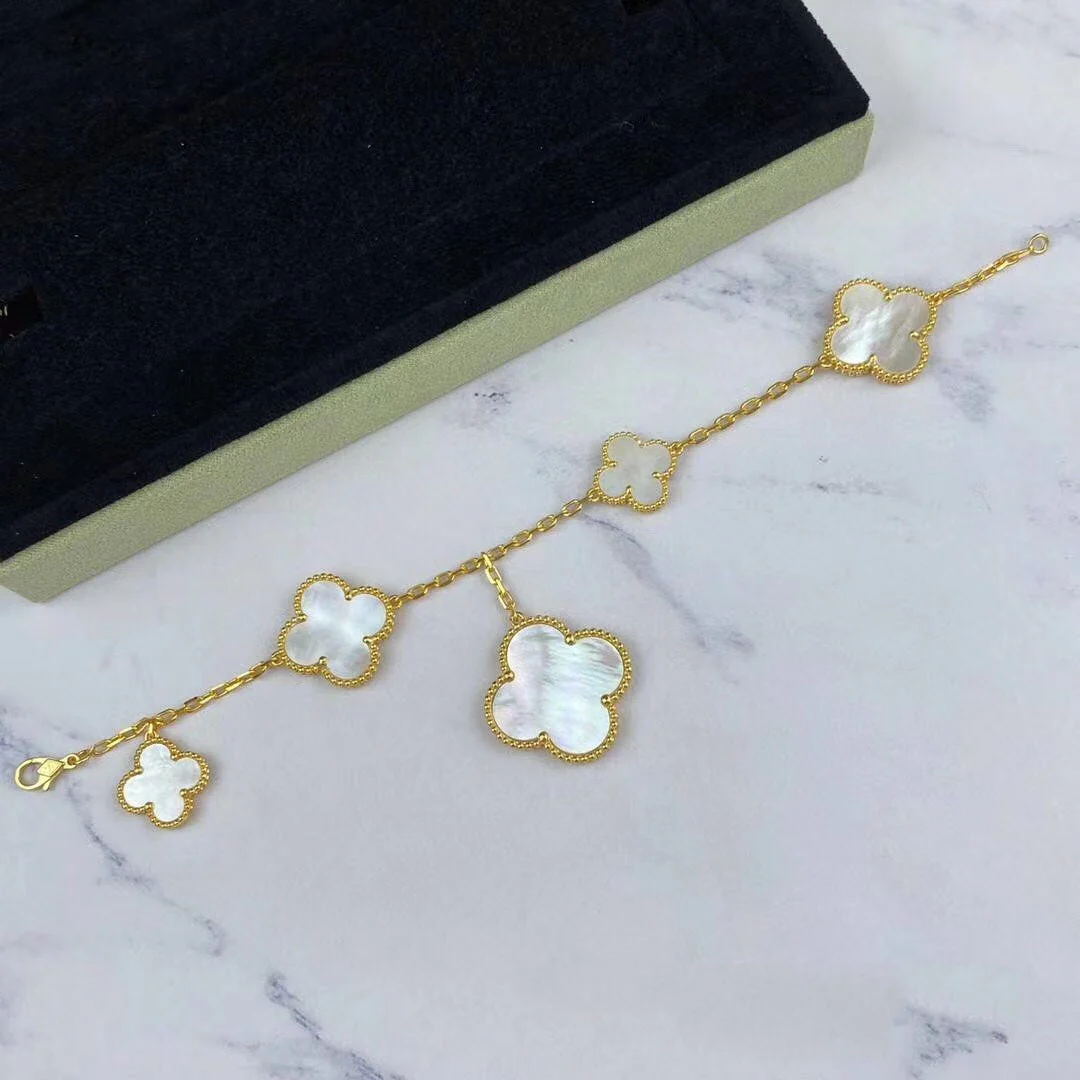 [Van Cleef & Arpels]MAGIC CLOVER MOP GOLD BRACELET 5 MOTIFS