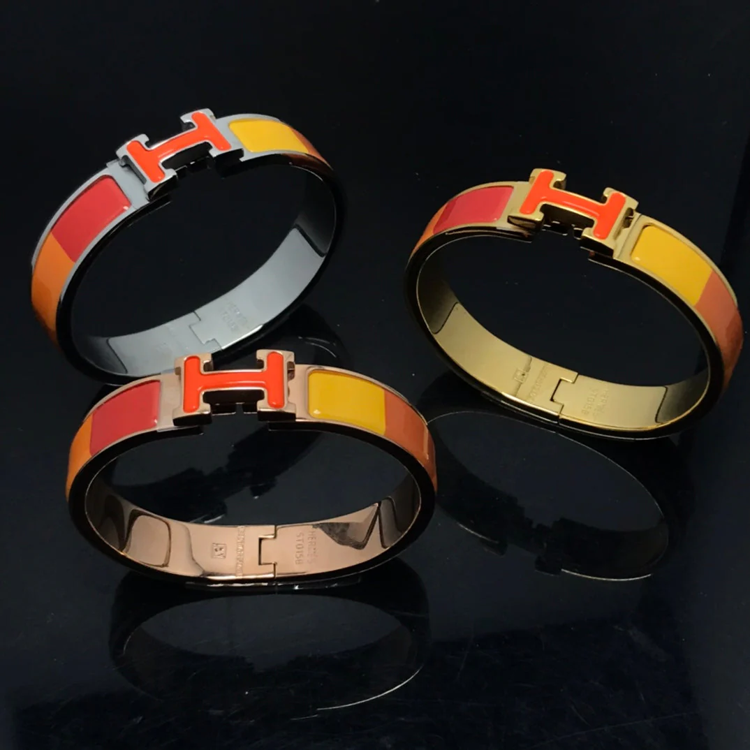 [Hermes]H BRACELET ORANGE RAINBOW CERAMIC