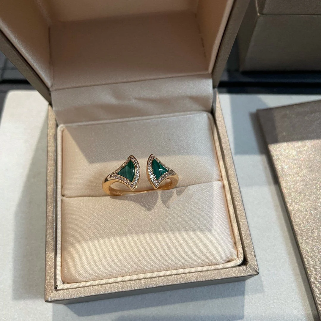 [Bulgari]DREAM MALACHITE DIAMOND OPEN RING
