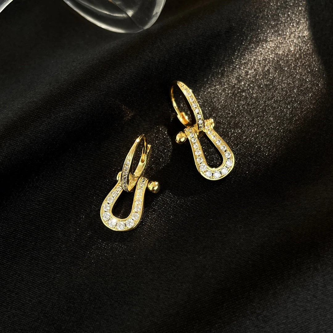 [Fred]FORCE 10 FULL DIAMOND DROP EARRINGS MEDIUM MODEL