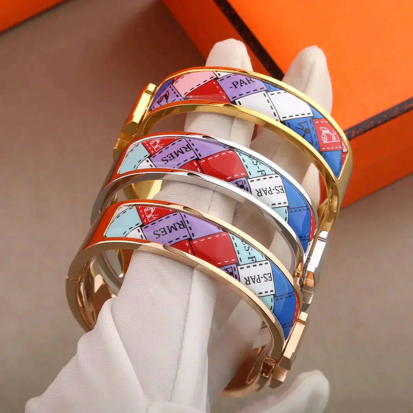 [Hermes]H BRACELET DOTTED BORDER 12MM