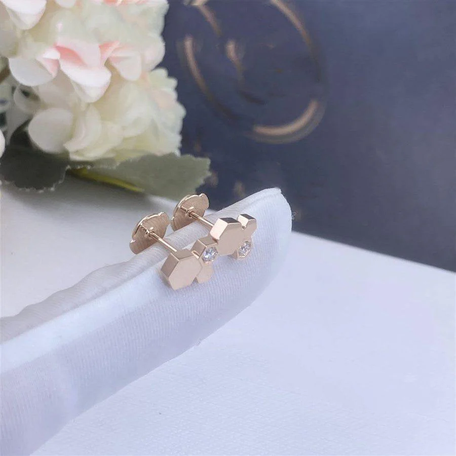 [Chaumet]BEE LOVE PINK GOLD DIAMOND EARRINGS