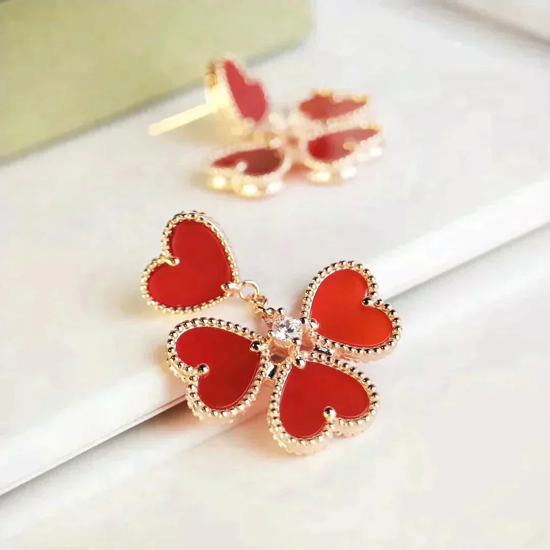 [Van Cleef & Arpels]SWEET CLOVER CARNELIAN EARRINGS