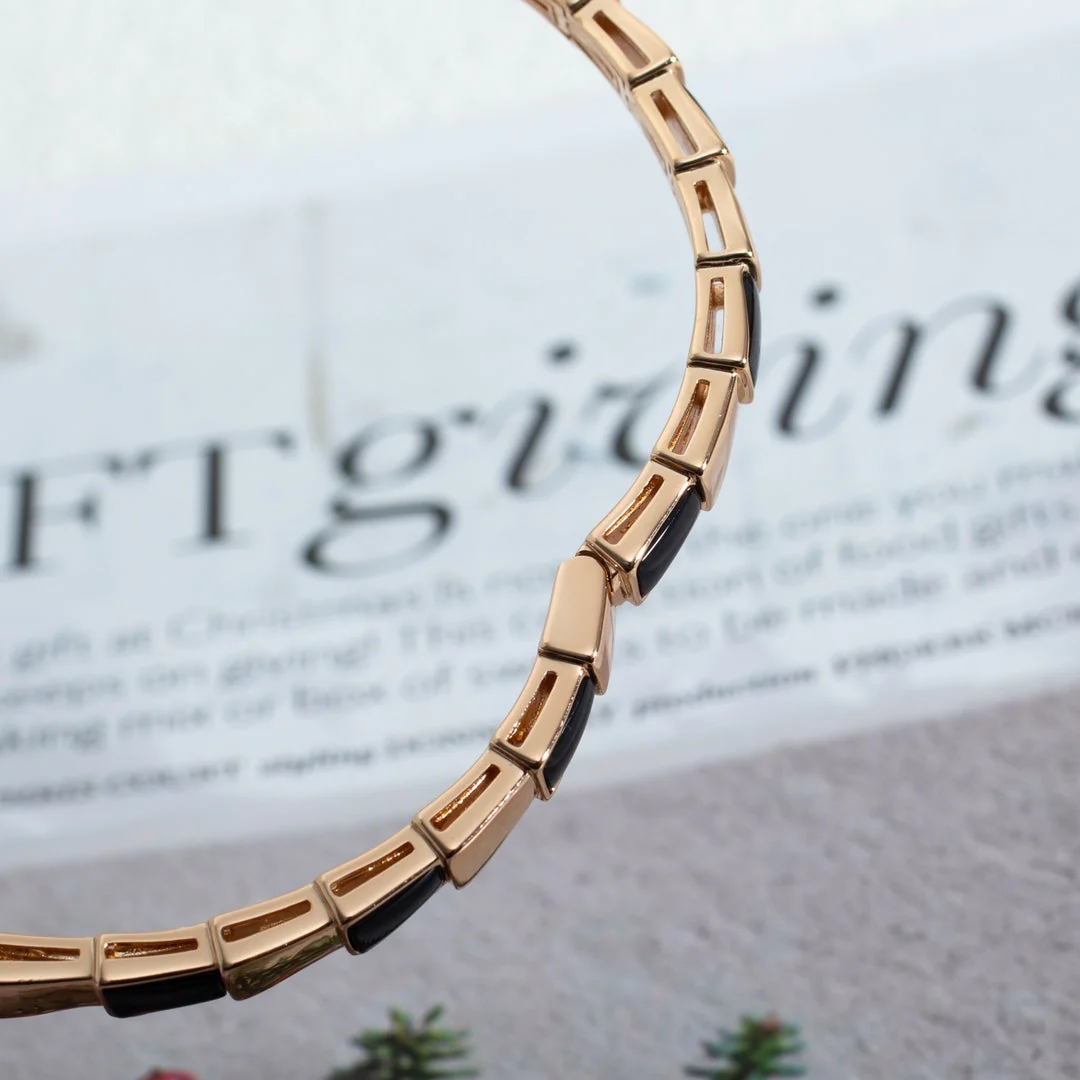 [Bulgari]SERPENTI BRACELET PINK GOLD ONYX