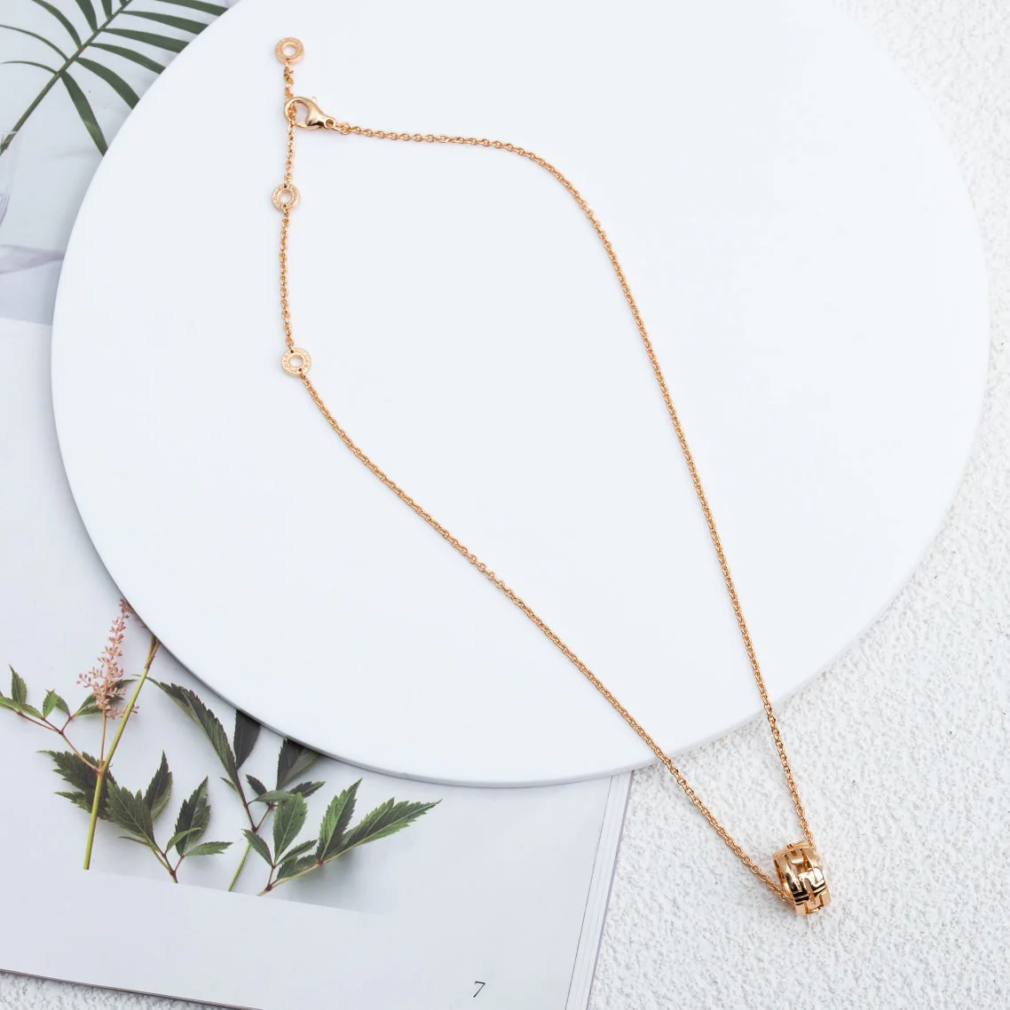 [Bulgari]PARENTESI NECKLACE PINK GOLD