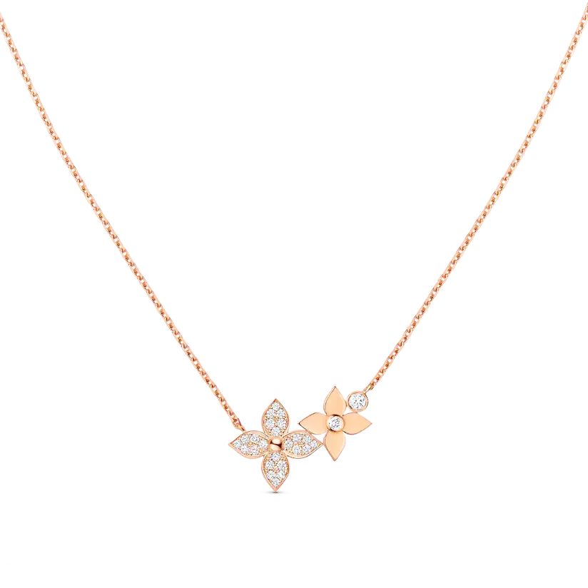 [Louis vuitton]STAR BLOSSOM NECKLACE PINK GOLD DIAMONDS