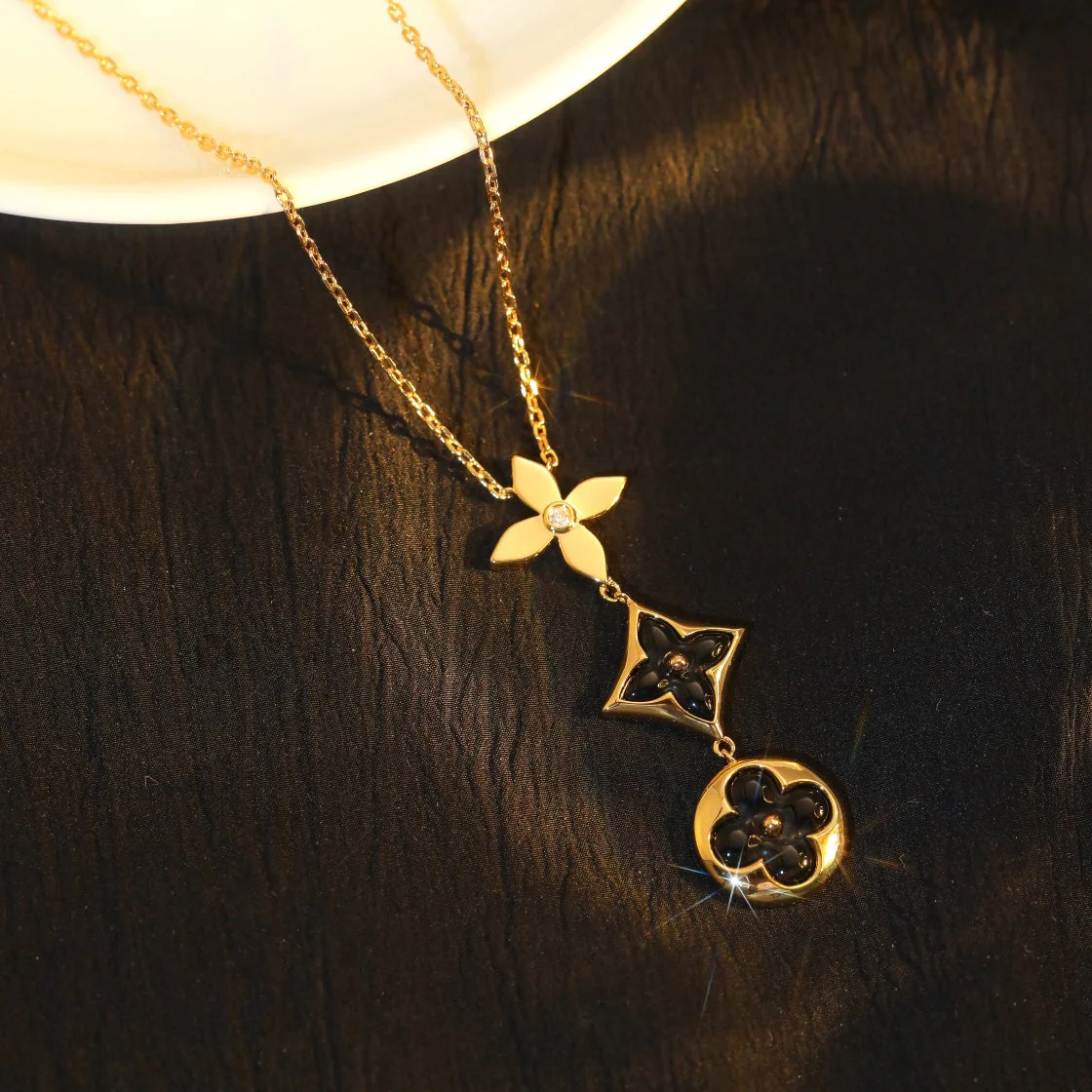 [Louis vuitton]STAR AND SUN ONYX PINK GOLD NECKLACE