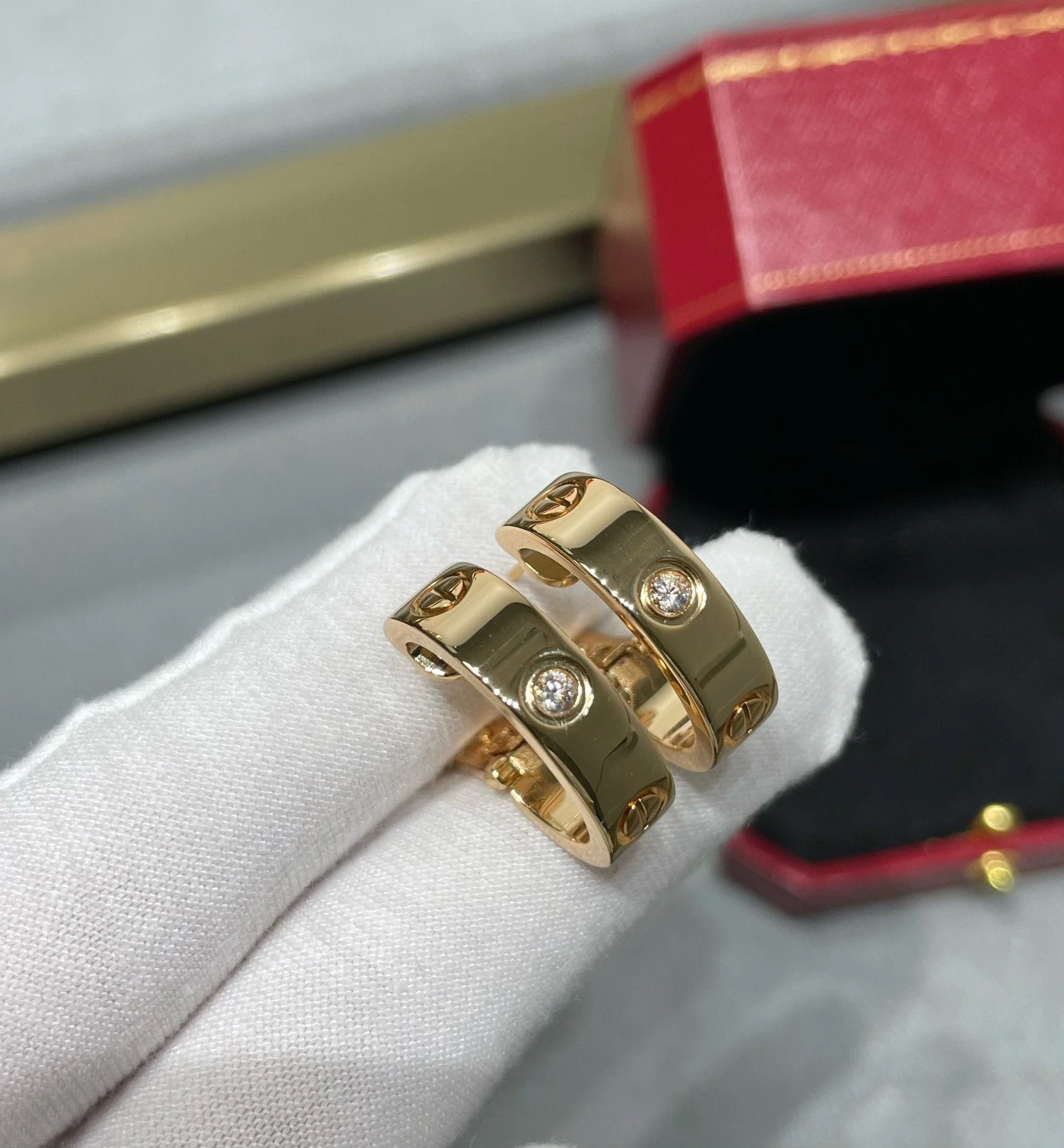 [Cartier]LOVE 5.5MM 1 DIAMOND EARRINGS