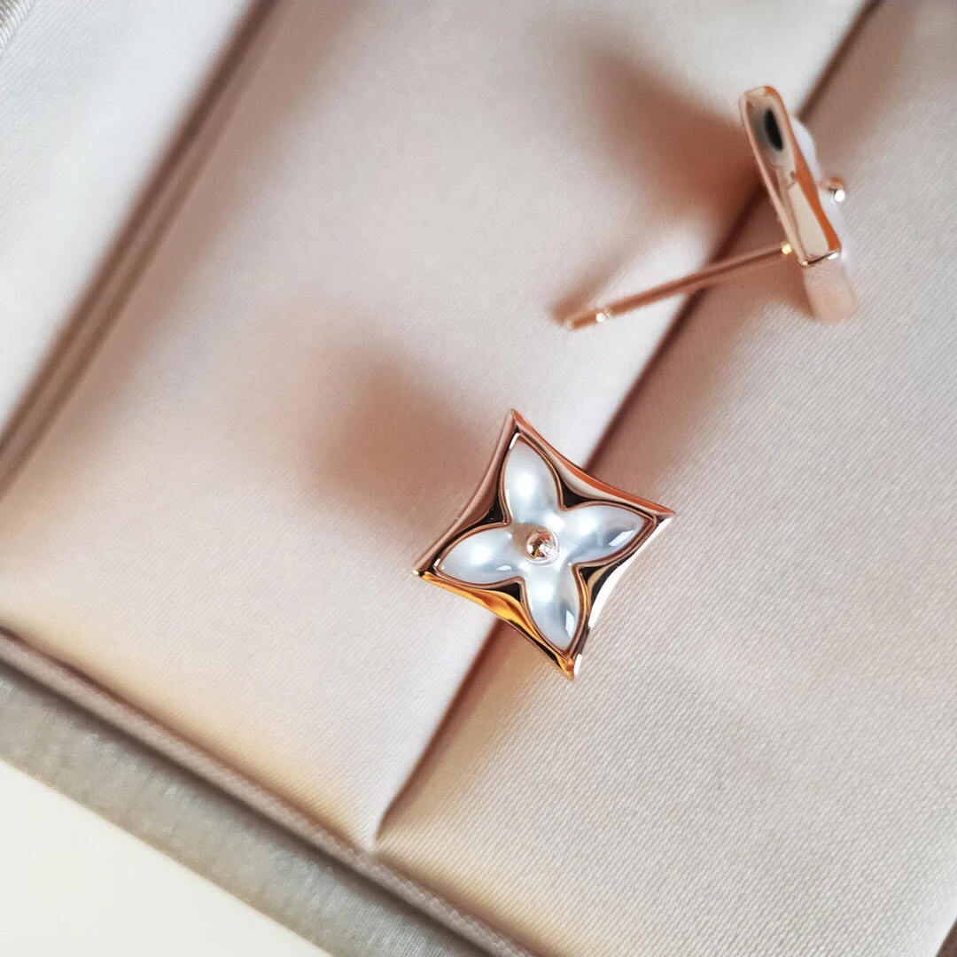 [Louis vuitton]STAR MOP PINK GOLD EARRINGS