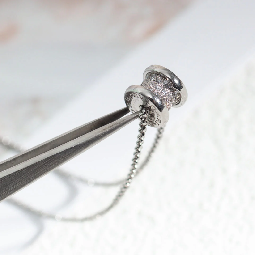 [Bulgari]ZERO 1 SILVER DIAMOND NECKLACE