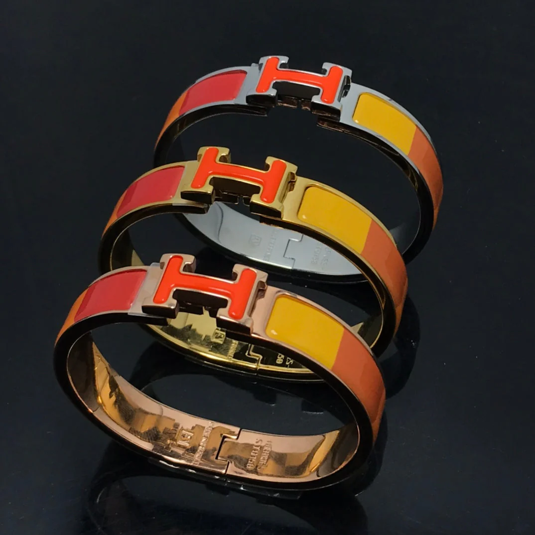 [Hermes]H BRACELET ORANGE RAINBOW CERAMIC