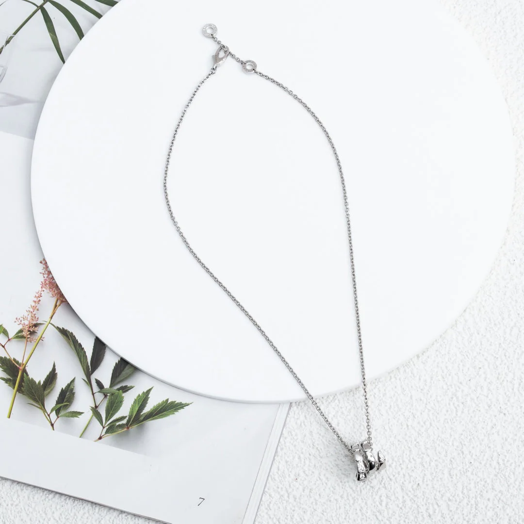 [Bulgari]SERPENTI SILVER NECKLACE DIAMOND