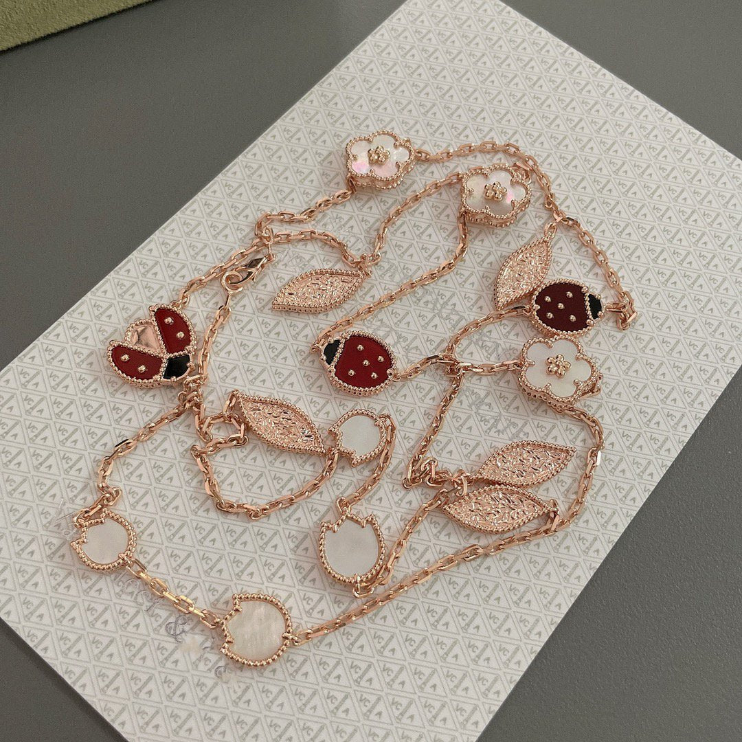 [Van Cleef & Arpels]LUCKY SPRING 15 MOTIFS ROSE GOLD NECKLACE
