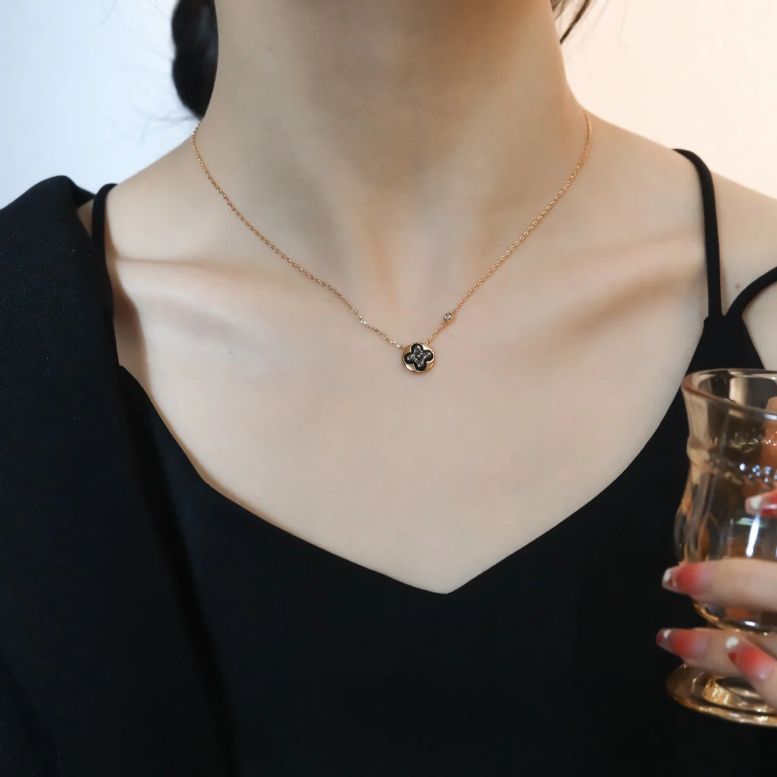 [Louis vuitton]SUN PEDANT PINK GOLD 1 DIAMOND NECKLACE