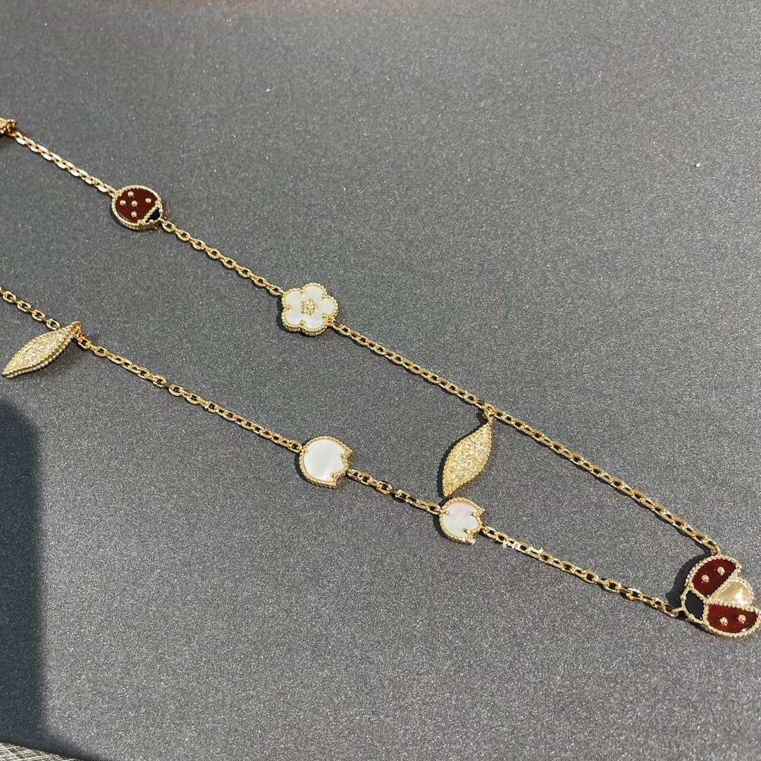 [Van Cleef & Arpels]LUCKY SPRING 15 MOTIFS GOLD NECKLACE