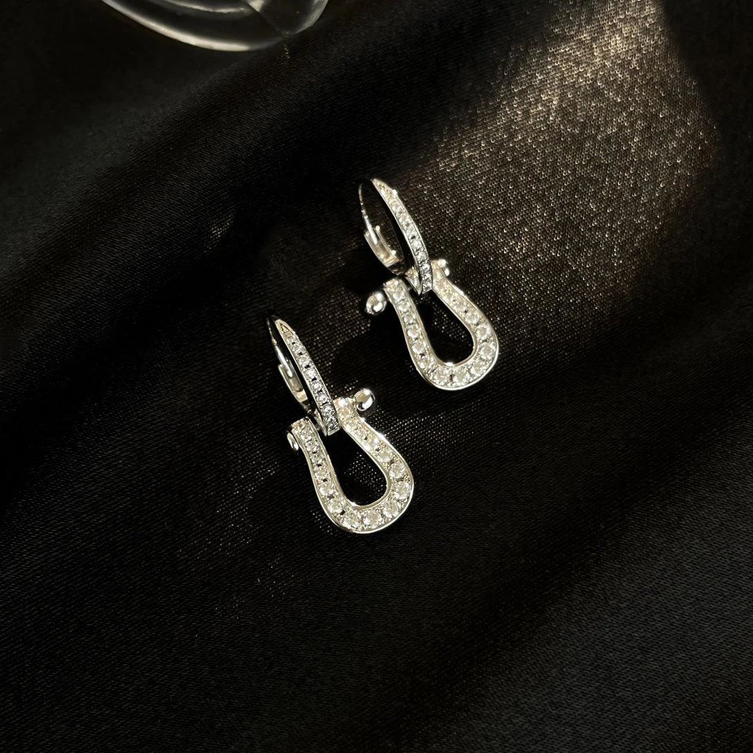 [Fred]FORCE 10 FULL DIAMOND DROP EARRINGS MEDIUM MODEL