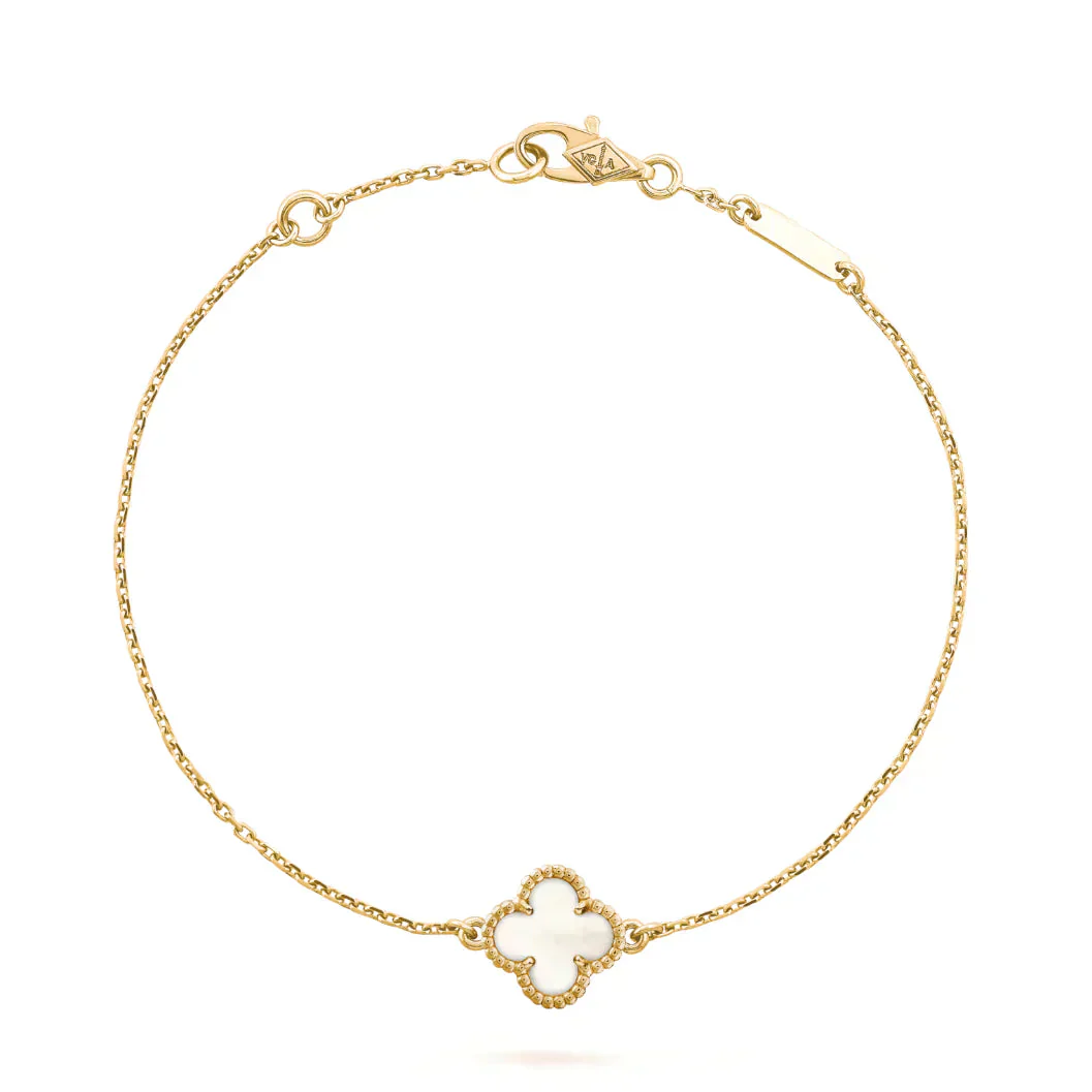 [Van Cleef & Arpels] WHITE MOP SINGLE FLOWER BRACELET