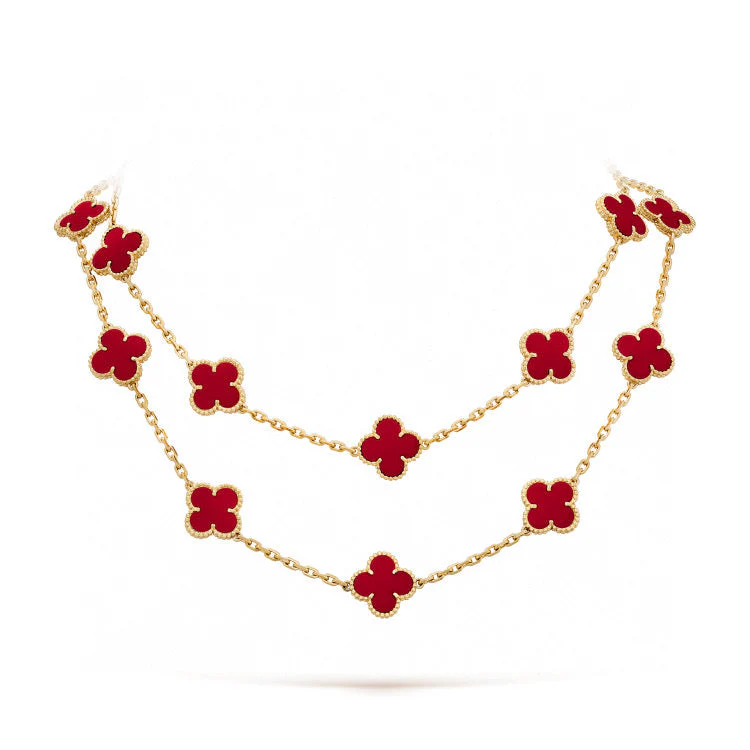 [Van Cleef & Arpels] 20 MOTIFS CARNELIAN NECKLACE
