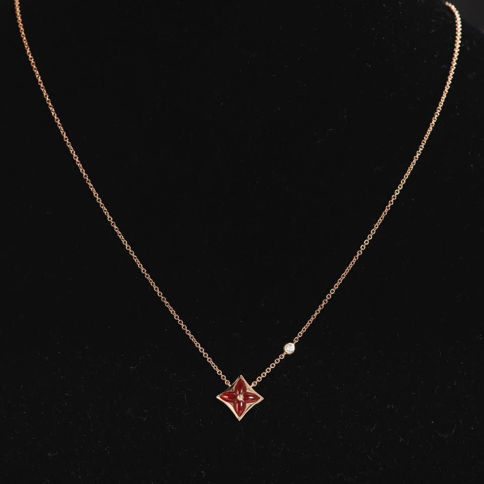 [Louis vuitton]STAR NECKLACE PINK GOLD 1 DIAMOND