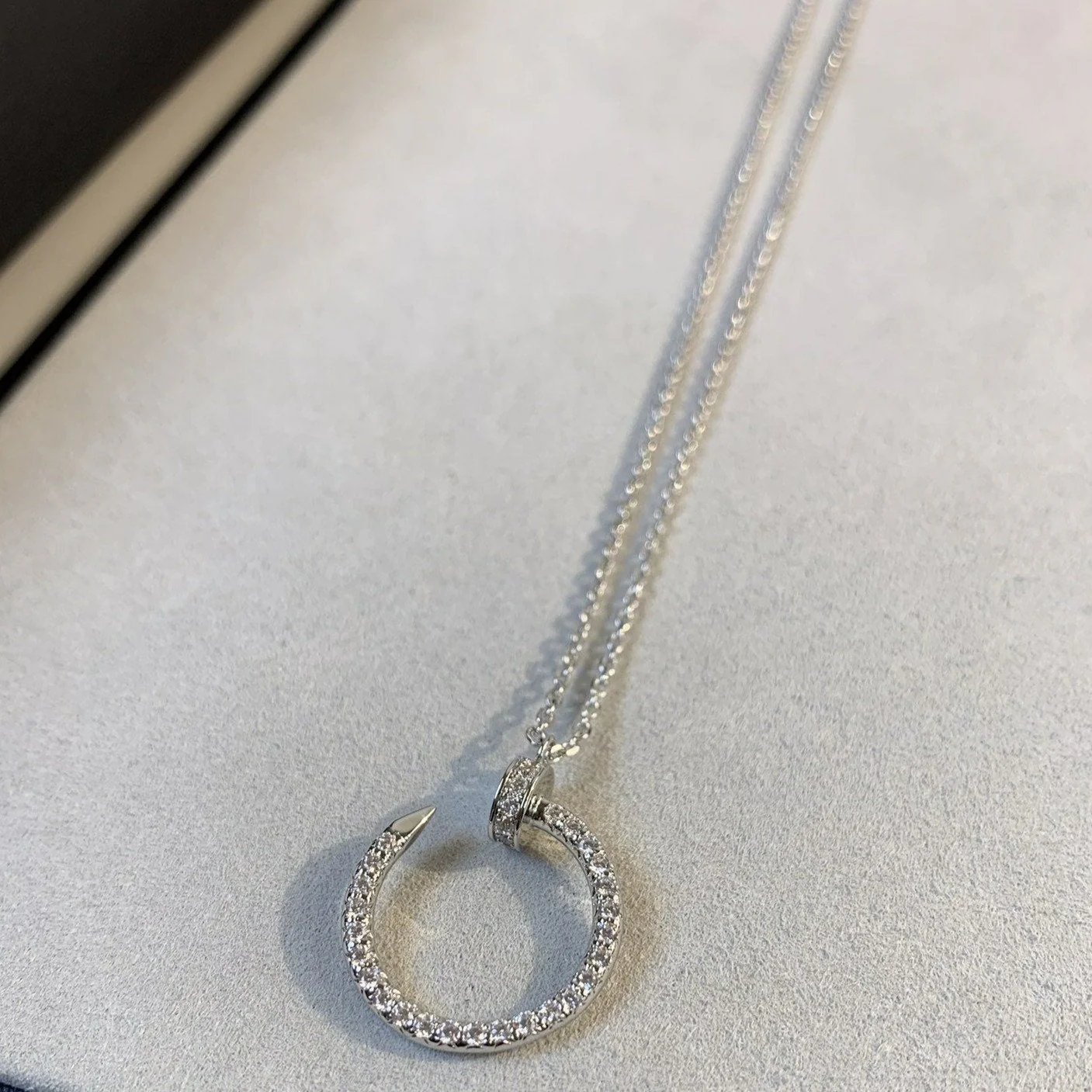 [Cartier]JUSTE NECKLACE SILVER DIAMONDS