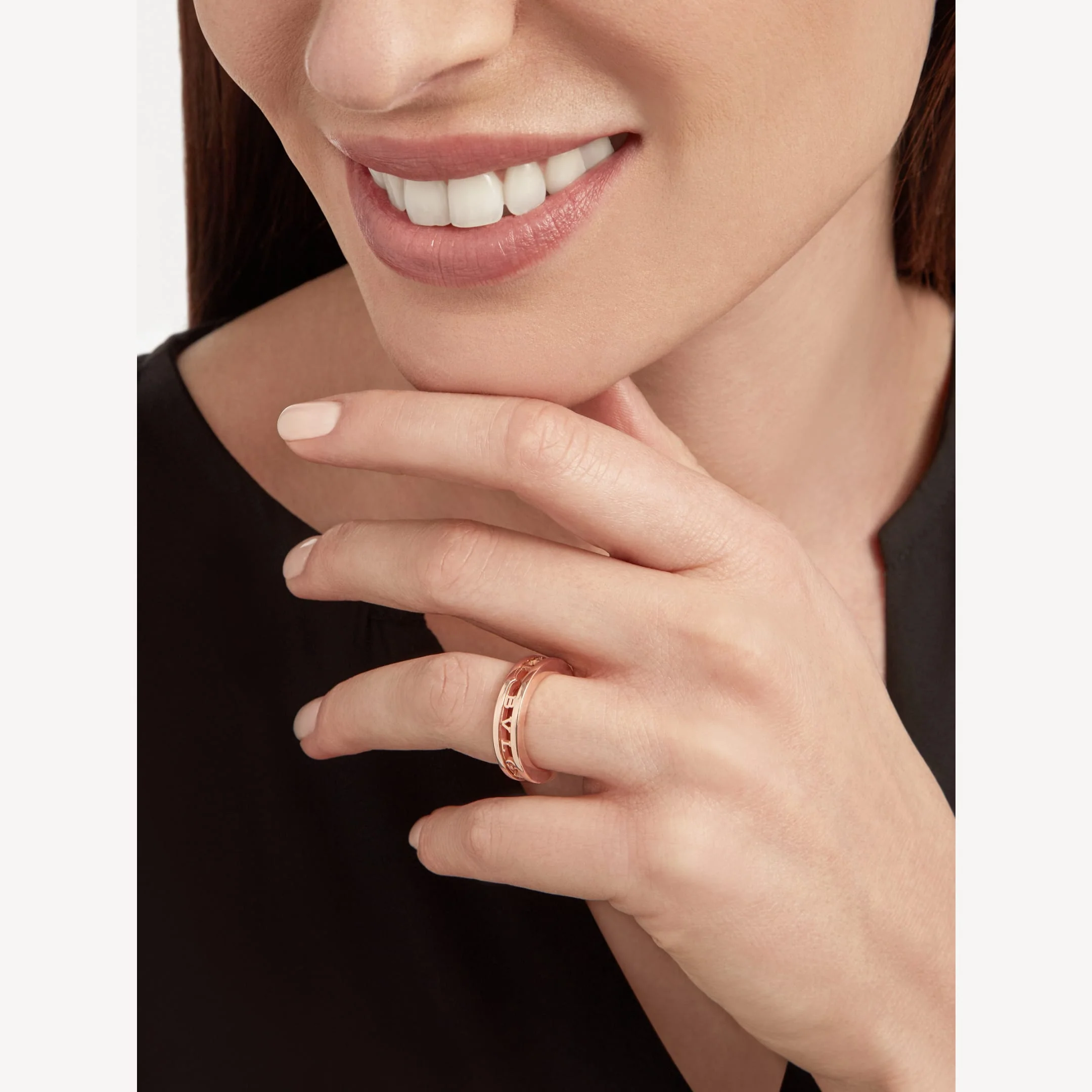 [Bulgari]ZERO 1 ONE-BAND WITH OPENWORK LOGO SPIRAL RING